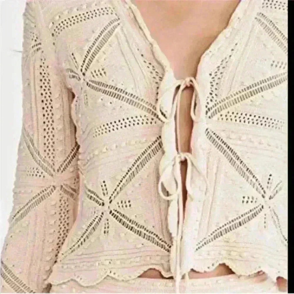 Rebecca Taylor crochet top and skirt set in pink cotton - Picture 12 of 12